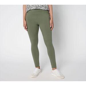 Fashion Women's Pants Sz XS Tall Knit Pull On Legging Green A702431